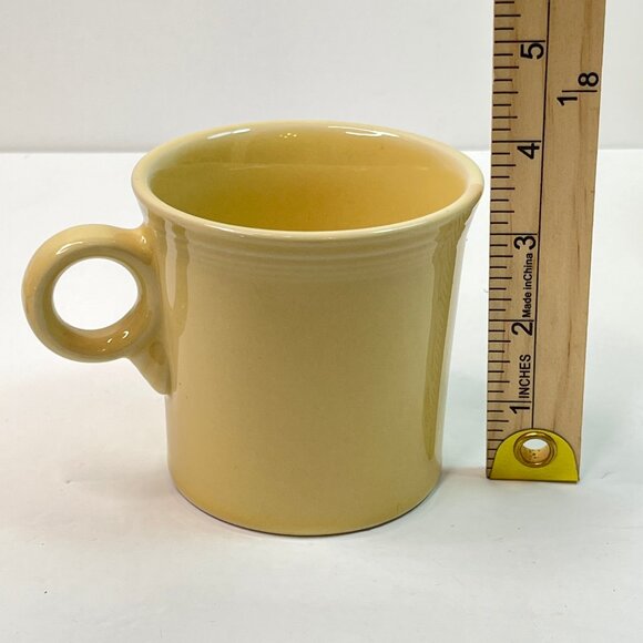 FIESTAWARE Cream Ivory Coffee Cup Homer Laughlin Mug 3.5" Tall Vintage Set Of 2 - Picture 5 of 6